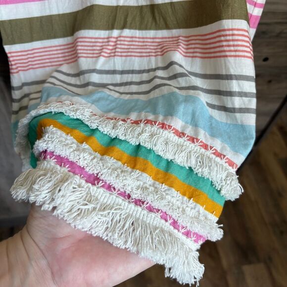 Calypso St. Barth Multicolor Horizontal Stripe Dress Embroidered Detailed Edges - Picture 7 of 12